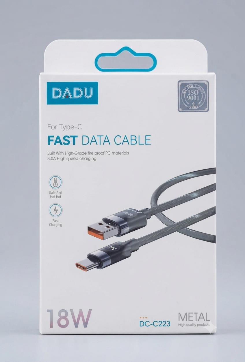 كيبل بيانات DADU معدني سريع Type-C بقدرة 18 واط (موديل DC-C223)