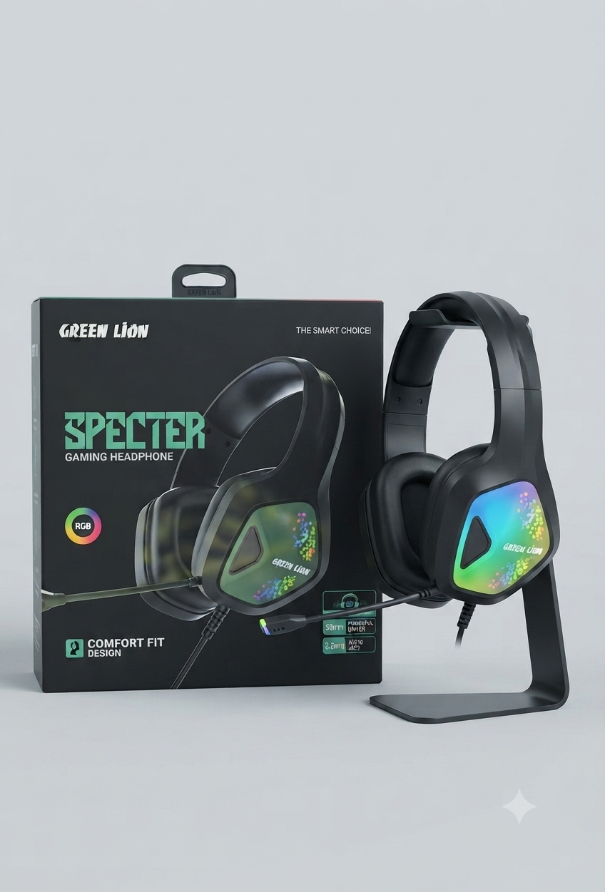 سماعة الألعاب Green Lion Specter Gaming Headphone - متوفرة لدى MT Mobile