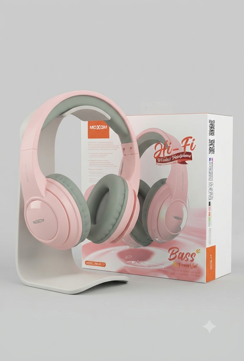 سماعة الرأس اللاسلكية Moxom MX-WL77 Hi-Fi Wireless Headphone - متوفرة لدى MT Mobile