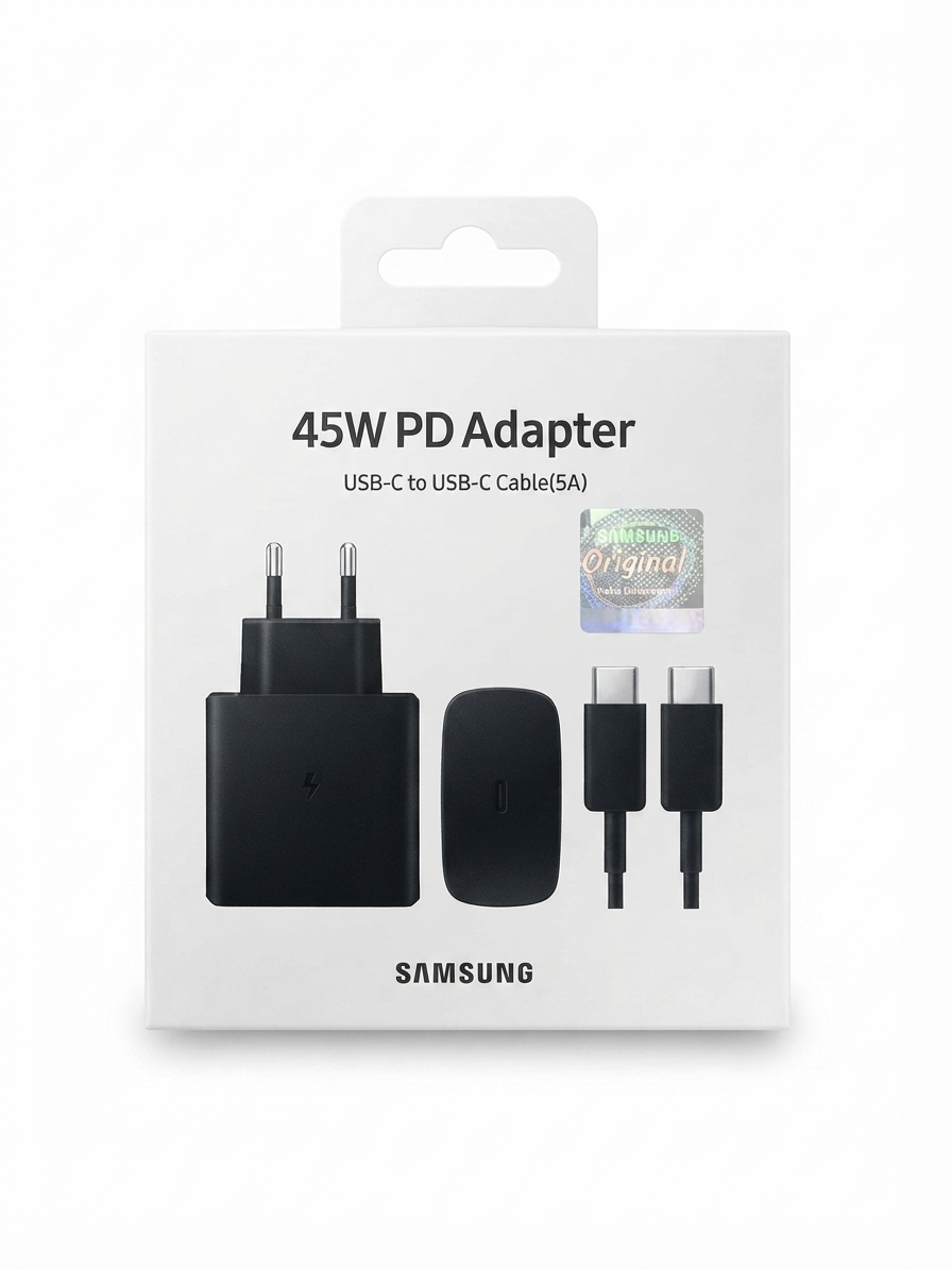 شاحن سامسونج الأصلي 45W PD Adapter (مع كابل 5A) - متوفر الآن لدى MT Mobile