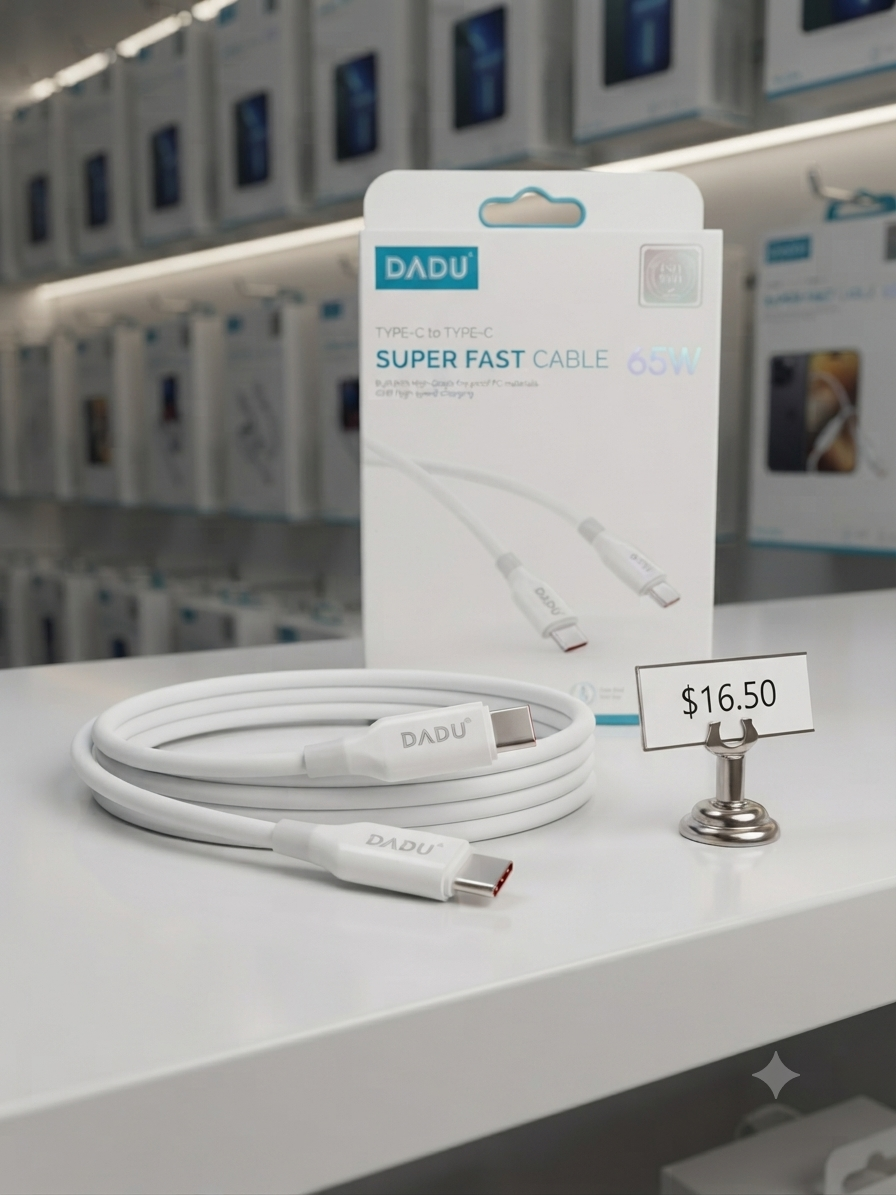 كابل شحن سريع DADU بقوة 65W من نوع (Type-C to Type-C) خامات مقاومة للحريق موديل DC-C214 من MT mobile