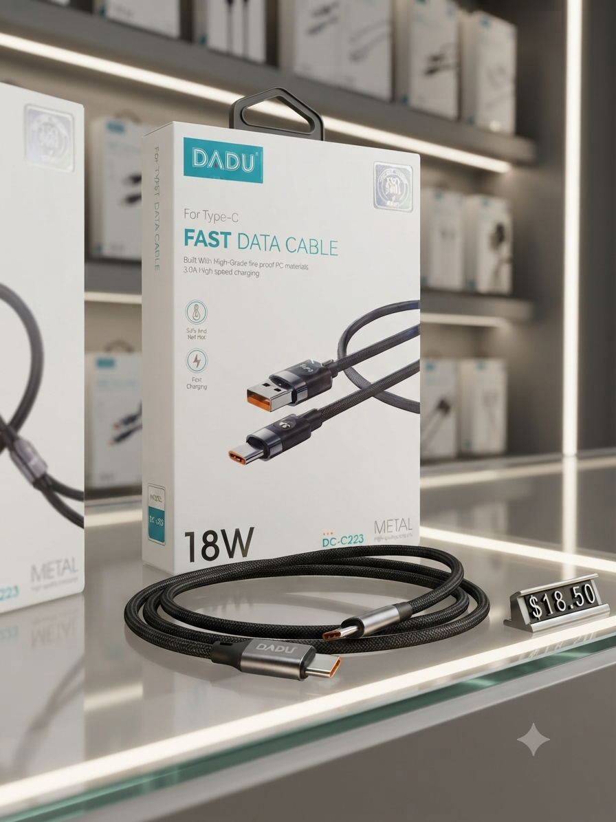 كابل شحن ونقل بيانات تيب سي سريع DADU بقوة 18 واط ميتال (USB to Type-C) موديل DC-C223 من MT mobile
