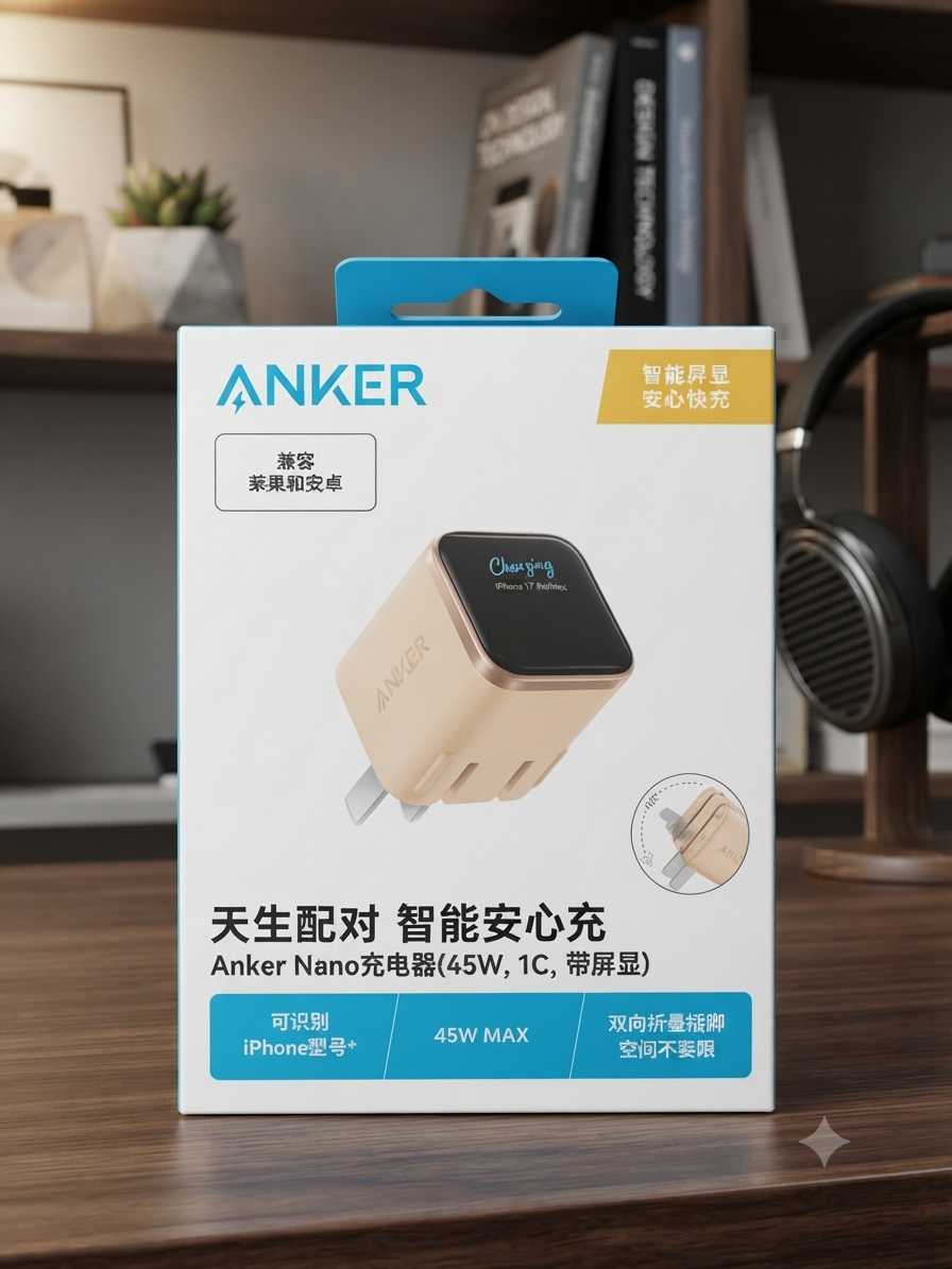 شاحن Anker Nano الذكي (45 واط) - لون ذهبي